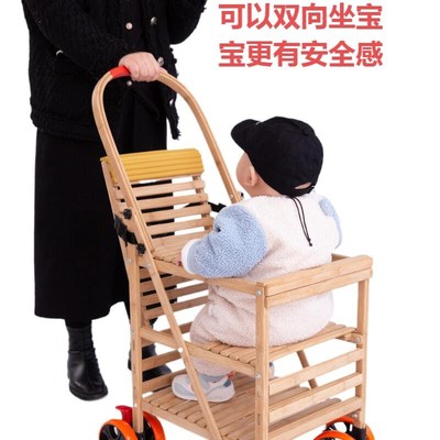 宝宝竹子车竹藤婴儿小推车老式全竹藤椅夏季轻便推车小孩儿童推车