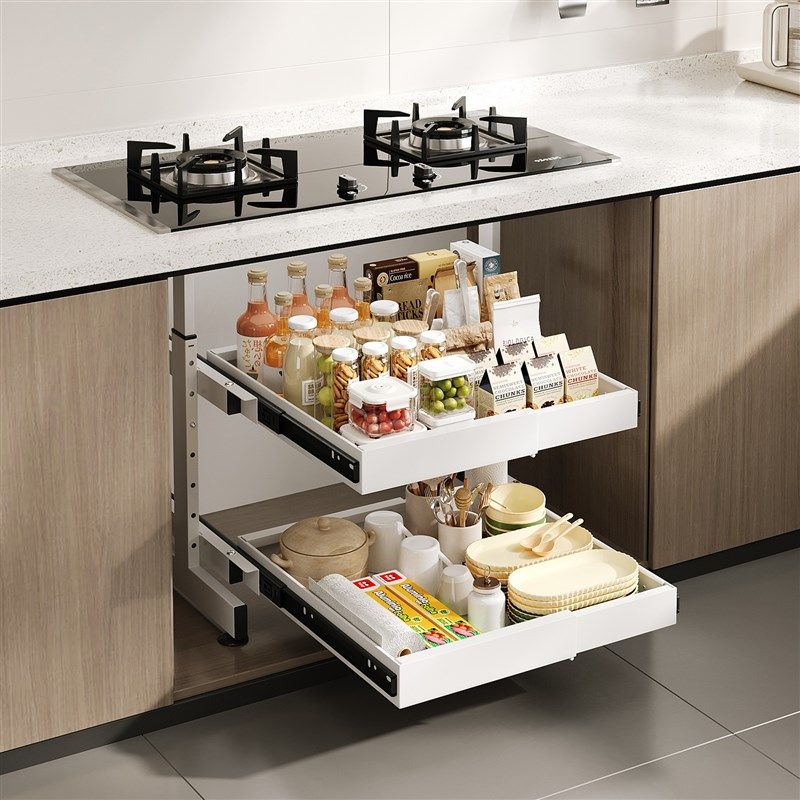 厨房抽拉式调料置物架橱柜下抽屉式调味料收纳架抽拉式调料置物架,厨房/烹饪用具,调料置物架,淘宝优惠券,粉丝福利购,淘宝优惠卷