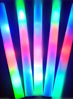 七彩发光海绵棒演唱会荧光棒泡沫荧光棒定H制酒吧KTV助威LOGO广告