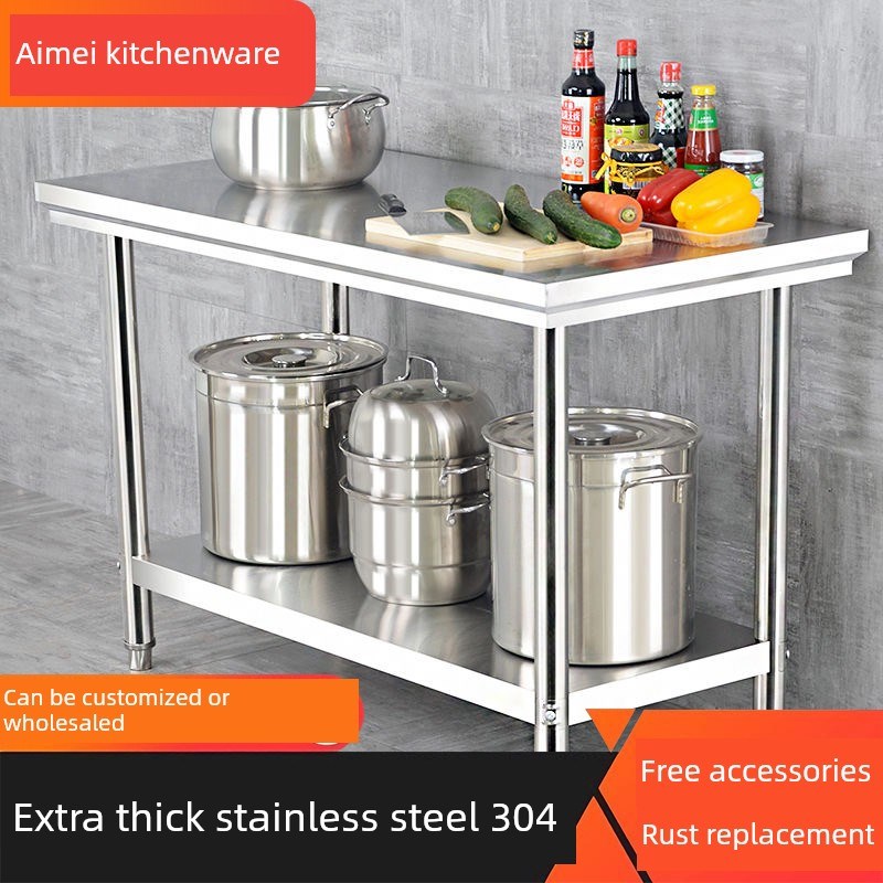 304不锈钢工作台,酒店三层厨y房工作台,工作台,装货台,包装台,家