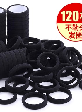 头绳发圈橡皮筋扎头发皮筋女扎头C高弹力耐用头圈发绳皮套黑色胶