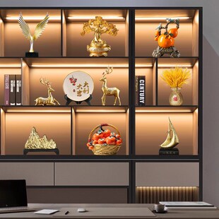 博古架摆件高端新中式上档次大气工艺品办公O室装饰品摆设创意高