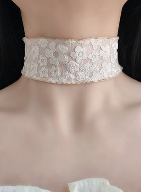 宽边颈饰荷叶边挡脖子颈链t遮颈纹脖圈遮挡疤痕脖子饰品脖链项圈