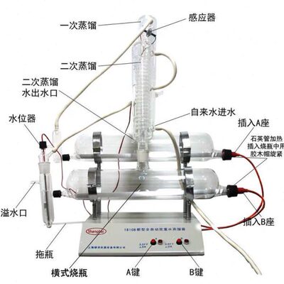 玻璃双蒸蒸馏水机小型双重纯水蒸馏器实验室蒸馏水制水器