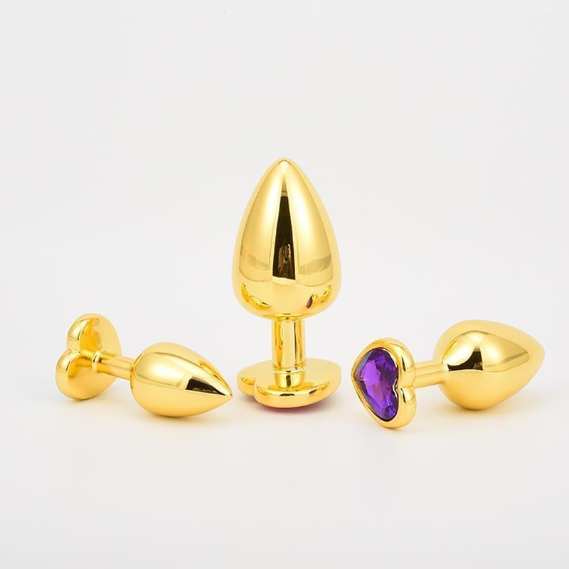 Golden Stainless Steel Anal Plug CErystal Anal Toys Female A
