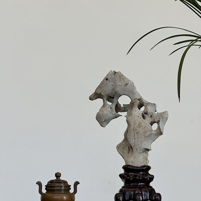 中式奇石摆件茶室空间p玄关案头书房赏石装饰天然原石观赏石太湖