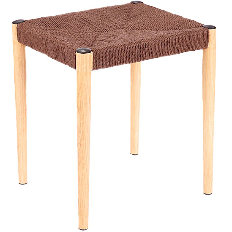 家用编织凳高方凳饭店梳妆仿麻绳简约金属框架藤编矮凳餐凳仿实木