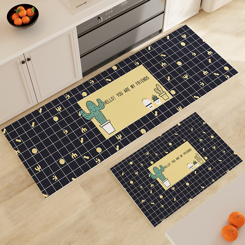 厨房地垫吸水防水垫进门口地毯防滑防油防脏家用可擦免洗皮革脚垫