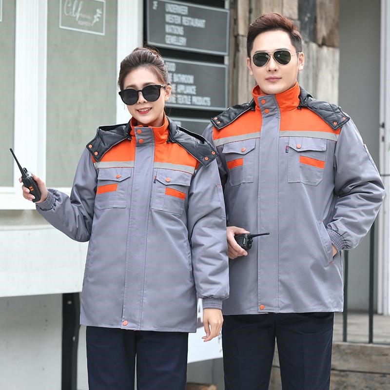 冬季工作服棉衣男女加厚定做logo保暖防寒劳保棉服物业保洁棉袄