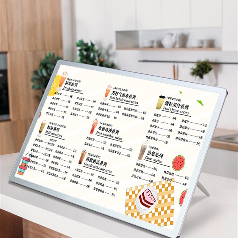 发光菜单展示牌桌面台卡吧台广告LED 奶茶店灯箱点餐牌价目表设计