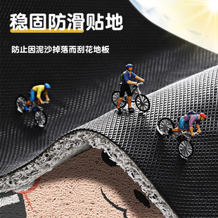 丝圈入户门地垫黑白格家用进门脚垫子防滑除尘可裁剪定制玄关地毯