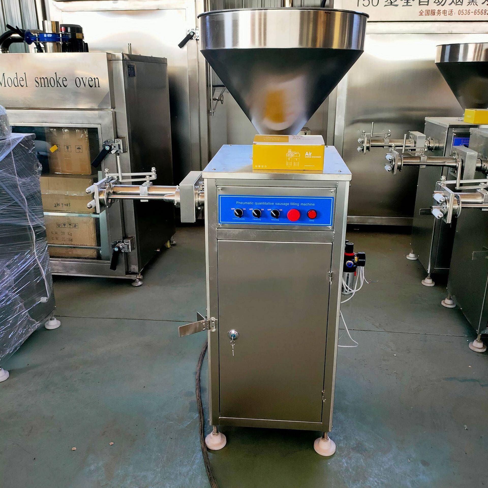 肉泥定量灌肠设备  猪肠衣灌肠机 气动定量扭结灌肠机