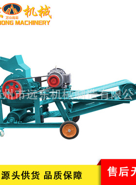 FMJ500款移动锤式破碎机鹅卵石花岗岩粉碎机大功率混凝土块制砂机