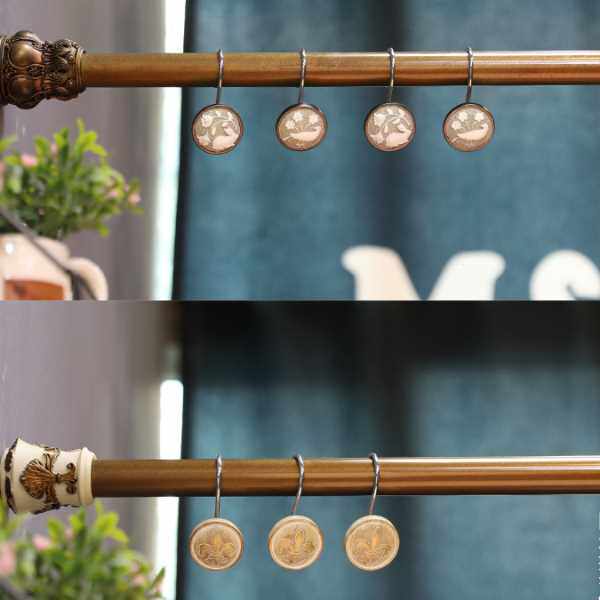 A6L美式免打孔伸缩杆浴帘杆浴杆窗帘杆门帘杆晾衣杆复古金装饰杆