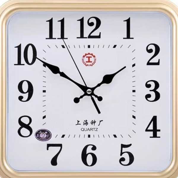 37N14英寸上海静音挂钟简约现钟表客厅公室挂墙表家用夜光石