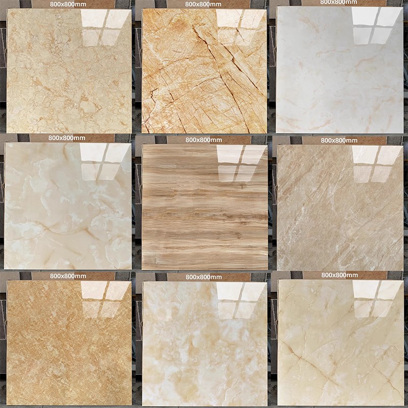 米黄瓷砖800x8m00暖色客厅防滑玉石通体全抛釉仿大理石绿色地板砖