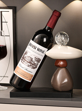 现代时来运转红酒架摆件s高端高级感客厅家居餐边柜新款酒柜装饰