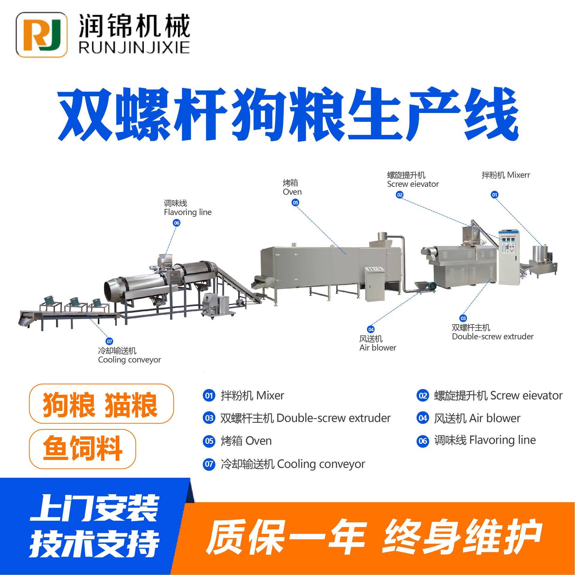 双螺杆狗粮生产线生产线猫粮狗粮宠物饲料设备双螺杆狗粮生产线