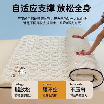 家用1米x2床垫酒店棉花双人褥子榻榻米地5铺器学生神宿叠舍1折床