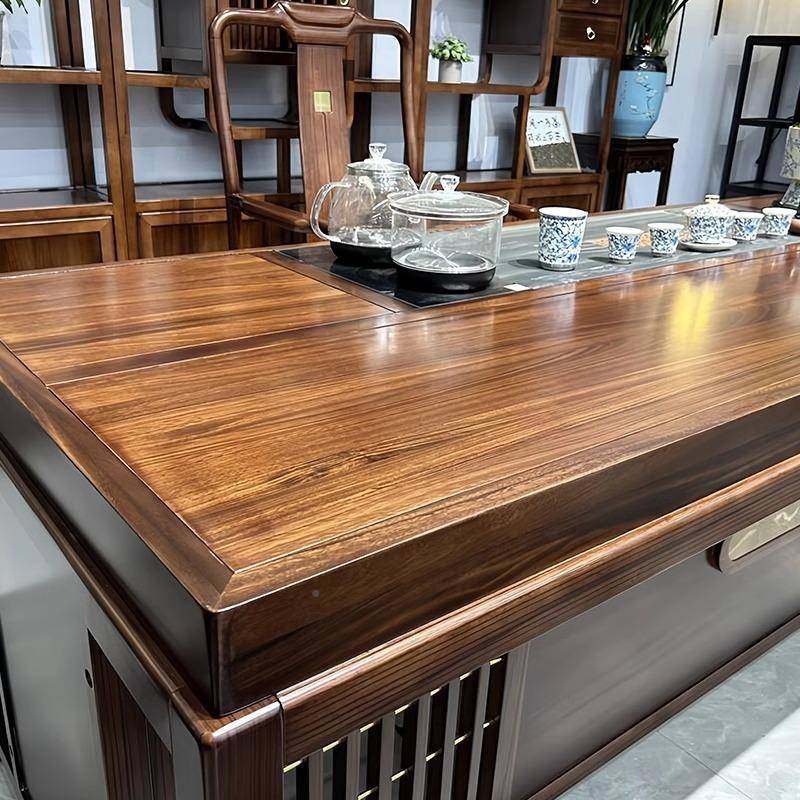 实木茶桌办茶公GCH室茶台新中式金木轻乌奢茶具套装一体台客厅家