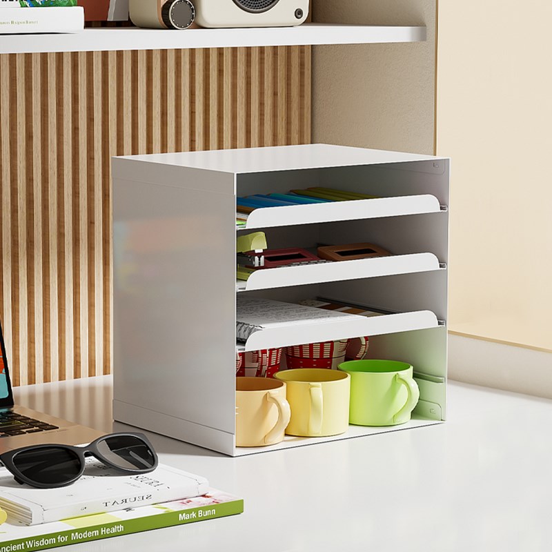 信盘文件收纳盒办公n室桌面抽屉式整理柜a4资料文件多层分格置物