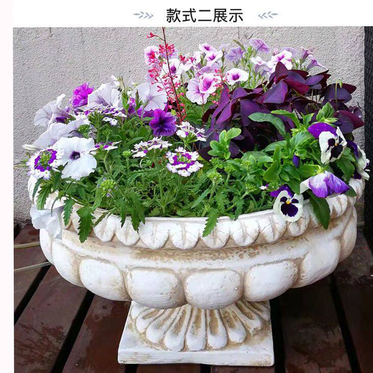 欧式复古户外粗陶别墅庭院罗马柱 室内阳台客厅摆件罐落地 大花盆
