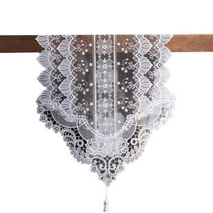 Tin巾s长桌欧布装 餐桌旗盖巾T83905 电视柜盖布美式 条蕾丝桌旗式