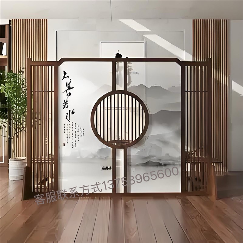 实木花格隔断镂空中式宋氏美学风玄关G吊顶东阳木雕仿古门窗木格
