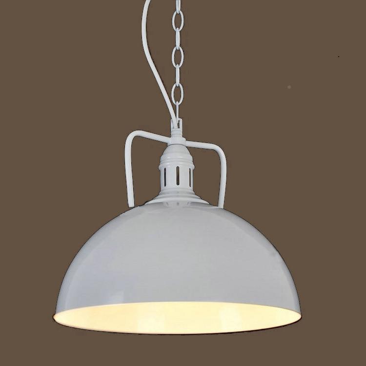 北欧简约吊灯咖啡灯酒厅吧灯具复古创意餐厅客厅780半圆盖铁艺锅