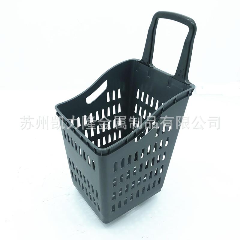 KLL-LC12加大加厚超购物篮带轮物拉杆篮子购市背物车靠购篮