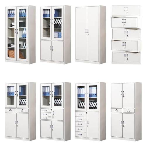 钢办公室文件柜铁皮柜子档案柜资料柜财务凭制证文件柜矮带锁储书