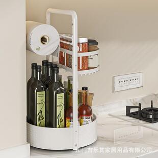 厨房调料物架可旋转台面角放调味品罐架子置抹转布卷无品牌/瓶纸