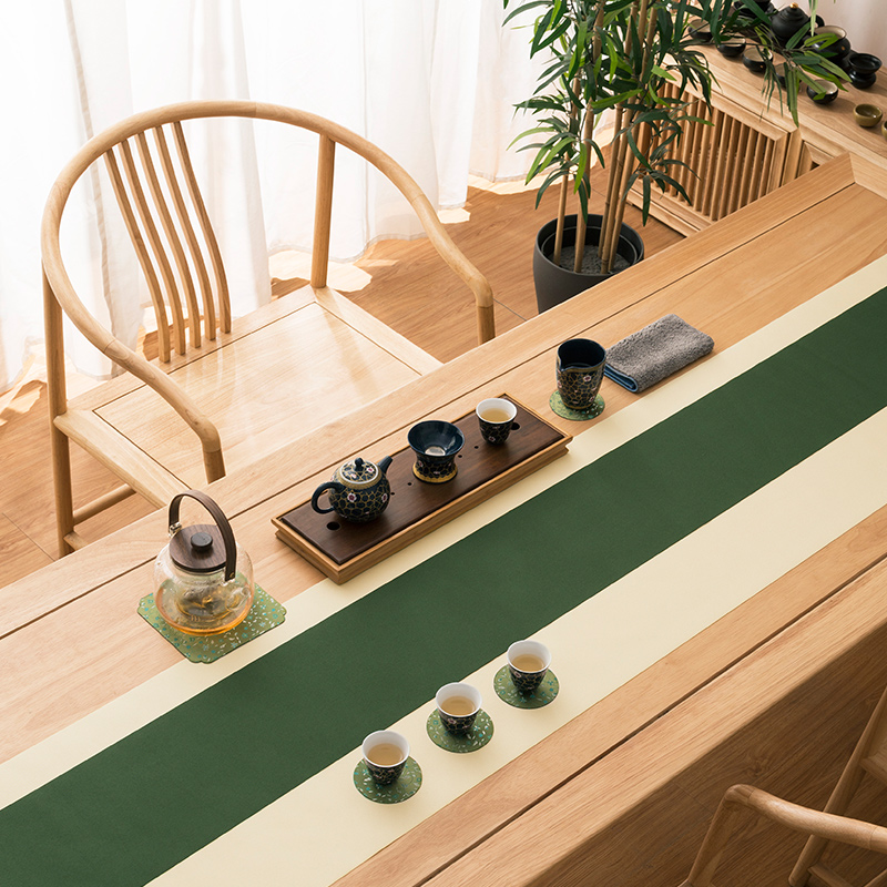 素色防水茶席中h式麻布禅意布艺桌旗茶台茶桌布茶旗茶道茶垫中国