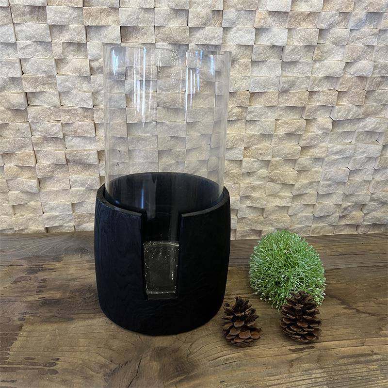 别厂艺墅家销售木质工黑色碳化水培花瓶花桶鱼缸桌面装饰家居62摆