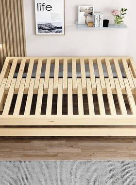 拼实木易抽拉VFW床伸缩隐形床幼儿园午睡耐用儿童简床接床