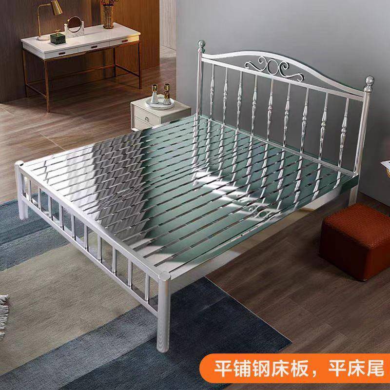 202，304加厚公.加304不锈钢床家用1米5双人床出租房寓床架12粗米
