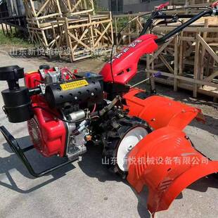 1型9开2E柴草油四驱微耕机果园旋耕除起垄机农用沟机