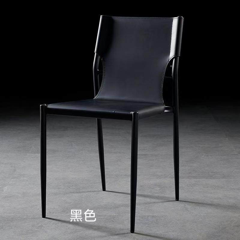 意店式马鞍皮AVN椅家用简约网红椅子餐样板间酒厅餐桌椅凳餐子靠