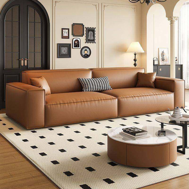 225客厅新简约现代直排沙发网红款块款高端极简奶EDD油0风豆腐沙