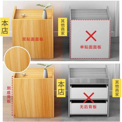 床头柜易物现代简约小款型置架简卧室新带锁收CDS2纳储物柜床边小