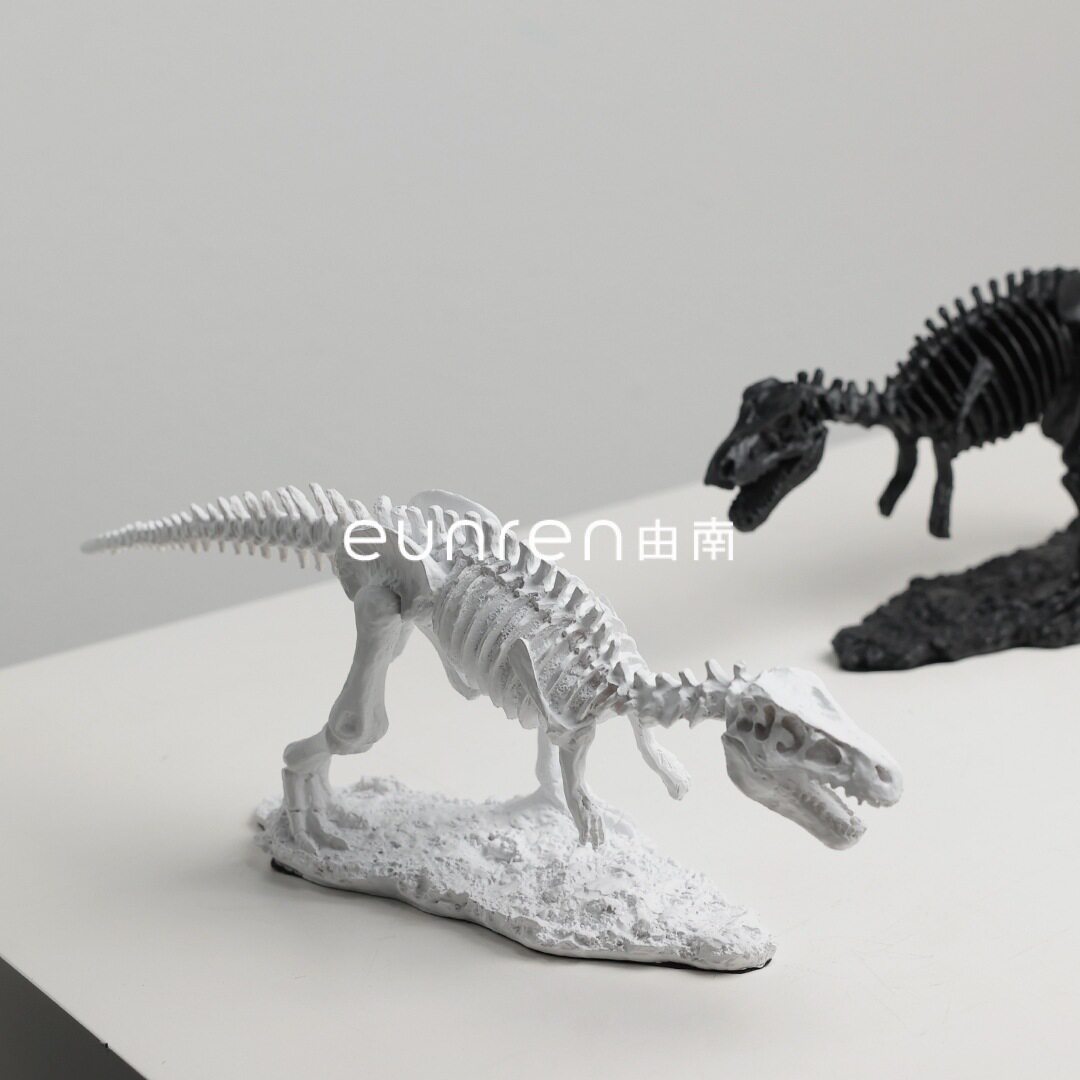 由南现代简约创意仿真恐龙化石骨架树脂工艺品家居展示柜陈列摆件