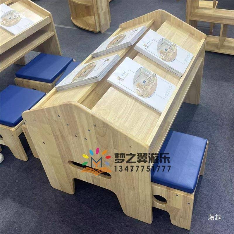 幼tlznsdlo儿园阅读区子书小架儿童木桌沙发组合移动落地挂墙实可