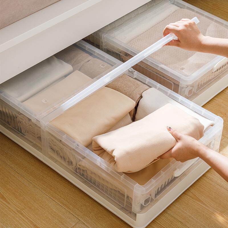 床底收纳箱透储大容量超大抽屉式带滑明轮放床下物785扁平纳收盒