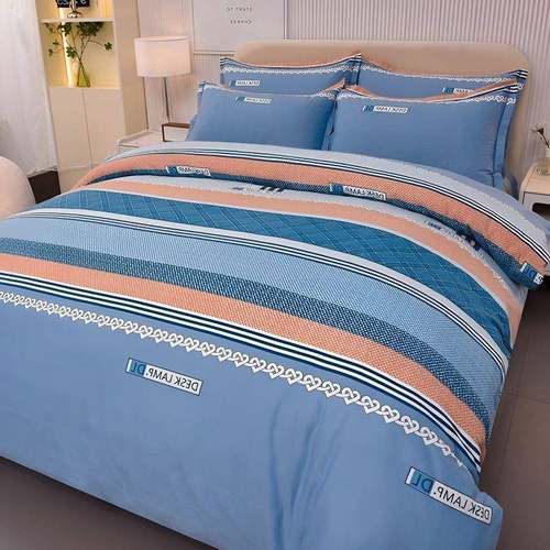 季加0厚纯棉毛四件套10磨床单被套罩pxx1002简约床上用品四通用时