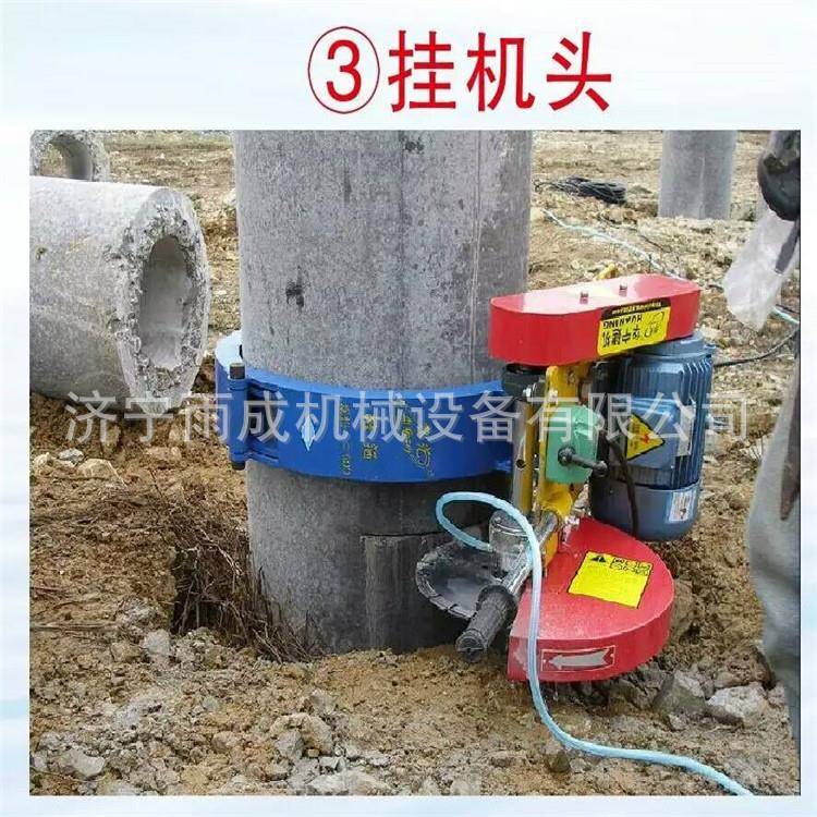 泥管桩切割抱箍式水泥柱80切桩机水手推式锯桩机机预制桩螺旋钻机