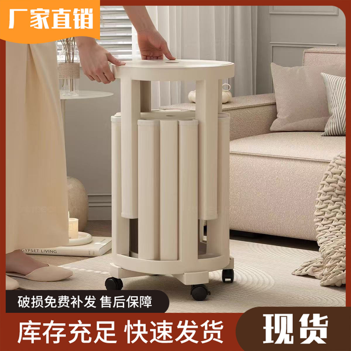 家用可叠放备用圆凳可收纳折叠凳可堆叠组合凳加厚叠叠乐凳子
