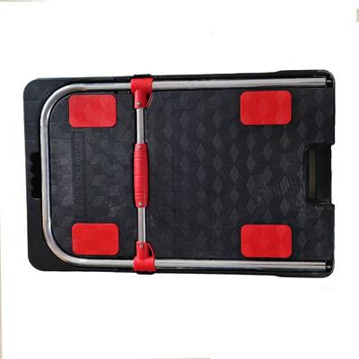 仓手推车拉小拉车库车拖便携万向轮四货轮黑色72*4折叠静音拉货搬