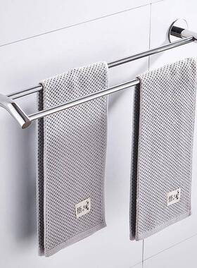 卫生间毛巾架壁式打杆孔不锈钢HUW毛挂巾杆单浴室挂架墙上置物架