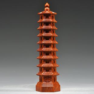 花梨木9饰层雕文昌塔摆件木头制文昌XCYZ0107塔九层家客居厅玄关