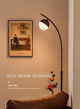 中古风发地灯厅沙旁置物架落一体无客线充卧室简约轻79424奢高级